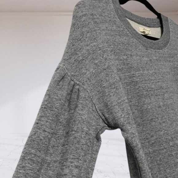 Madewell Heather Gray Sweatshirt Dress w/ Bubble Sleeves – Comfy & Cute - Picture 4 of 12